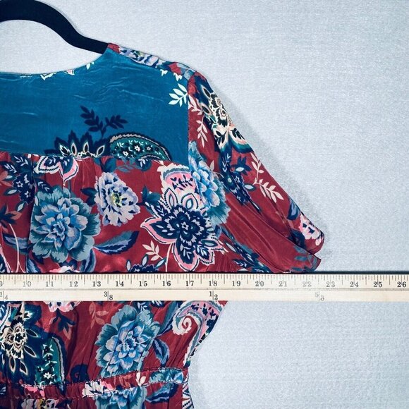 Sundance Dress Womens S Multicolor Rayon Floral Faux Wrap Pullover Midi - Picture 10 of 14